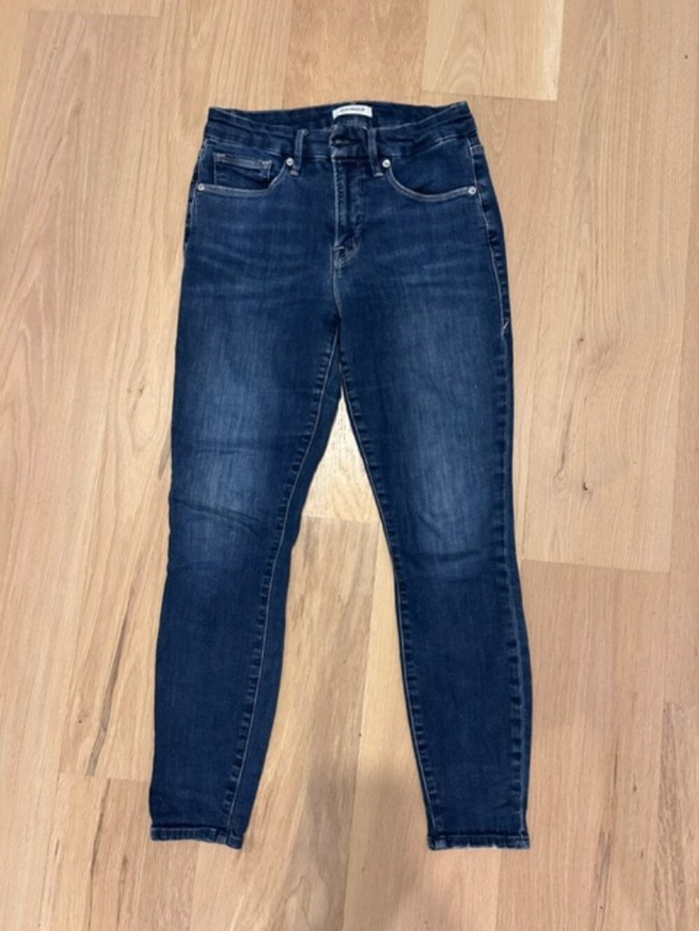 Good American Good Legs Crop Ripped Skinny Jeans — Size 28